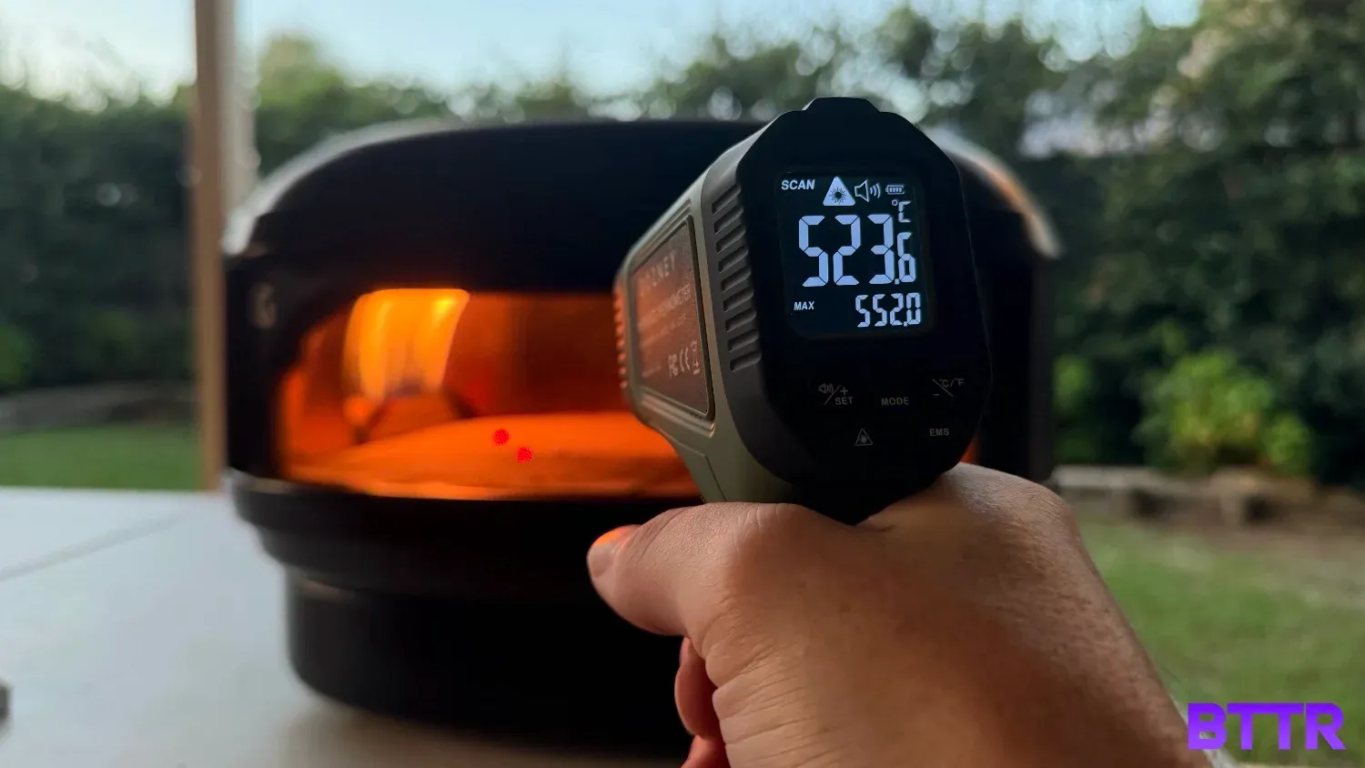 Measuring the Arc Lite's temperature with a thermometer gun