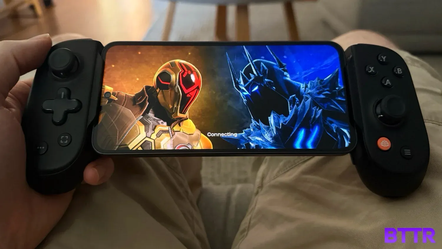 Getting ready to play Fortnite on the A37 with the BackBone Pro