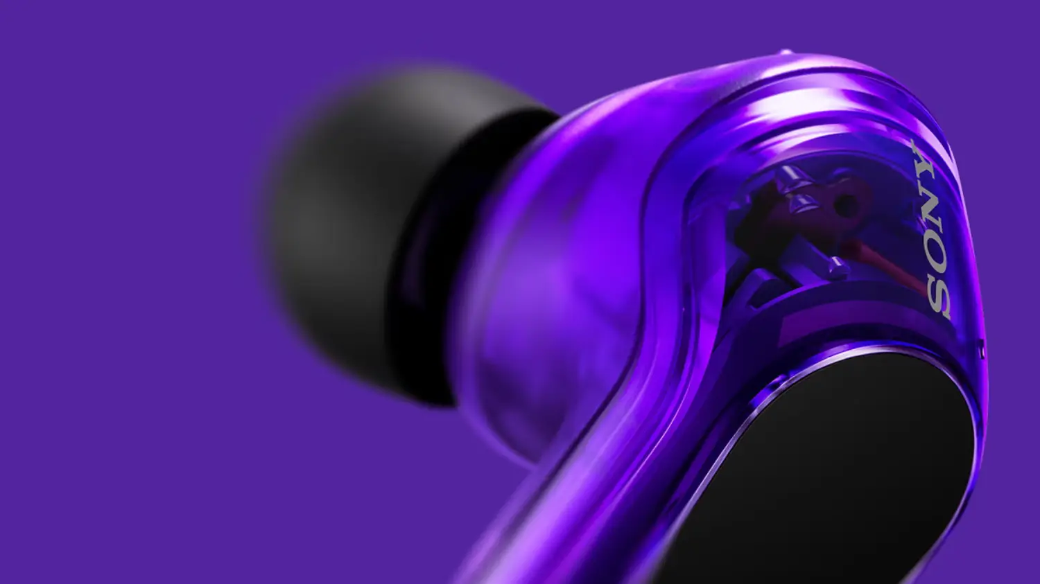 close up of the new purple INZONE buds