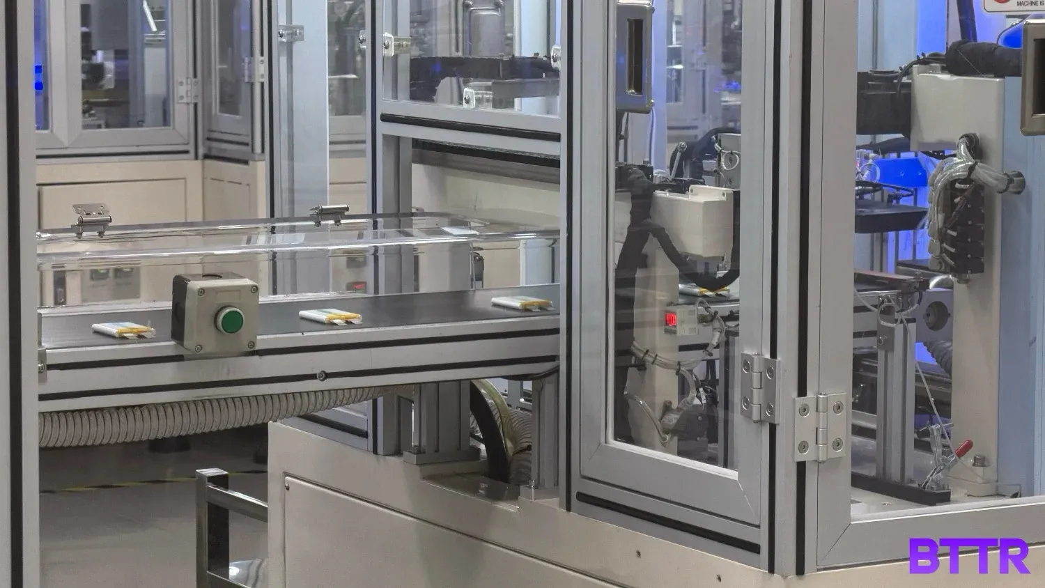 watching batteries be created on a conveyer belt