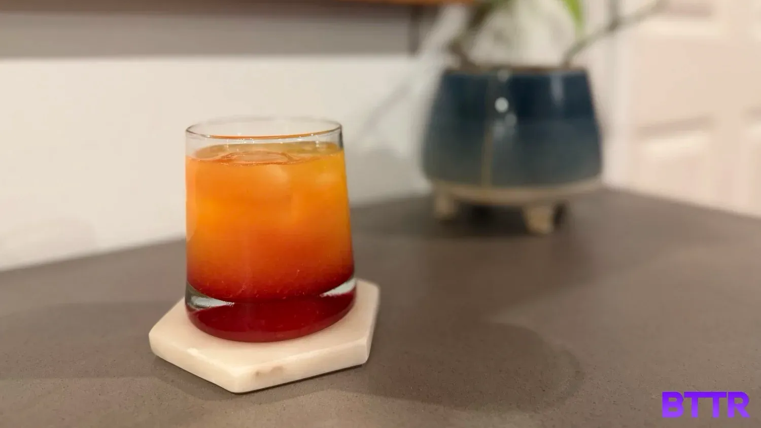 A tequila sunrise made with Pantalones. It was sweet.