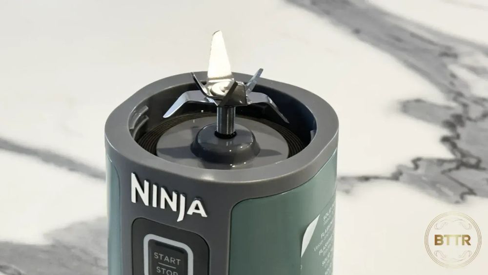 Close up of the blades on the Ninja Blast portable blender.