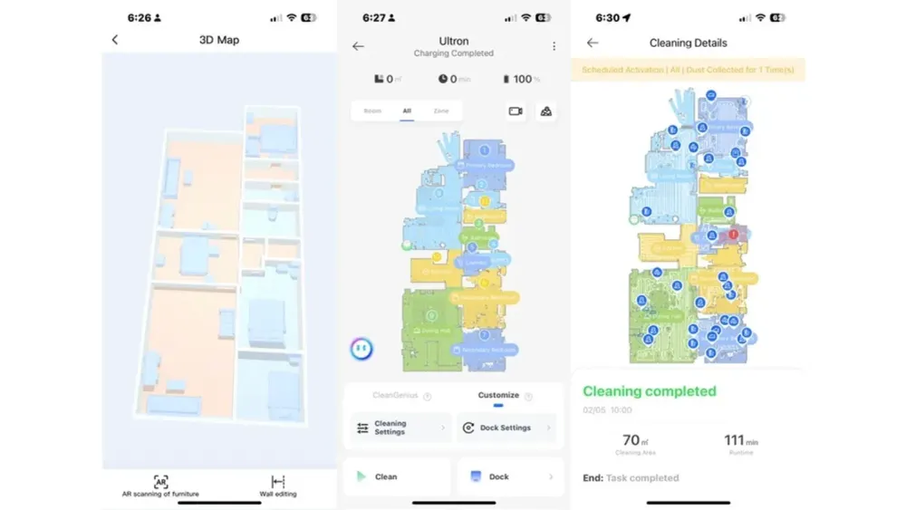 The maps from the Dreame L20 Ultra