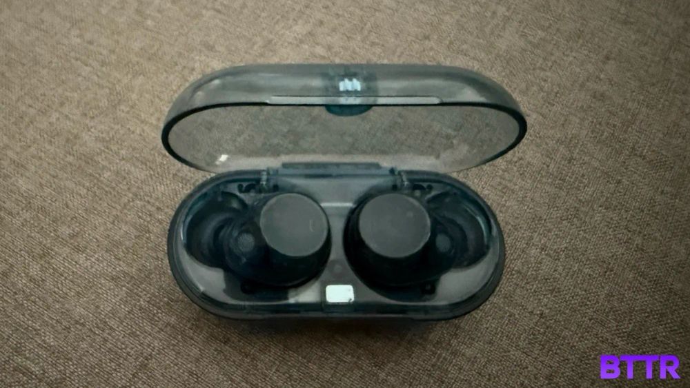 Close up view of the Sony WF-C710N earbuds