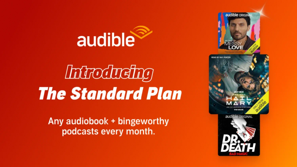 Audible adds cheaper $8.99 ‘Standard’ tier for lighter listeners