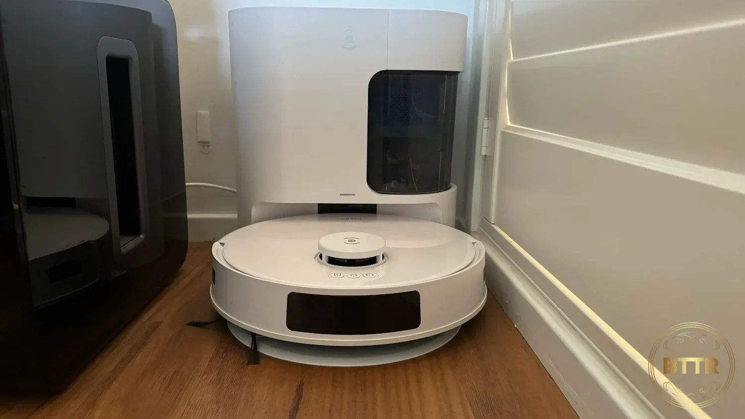 The Deebot N20 Pro Plus on its auto-empty station