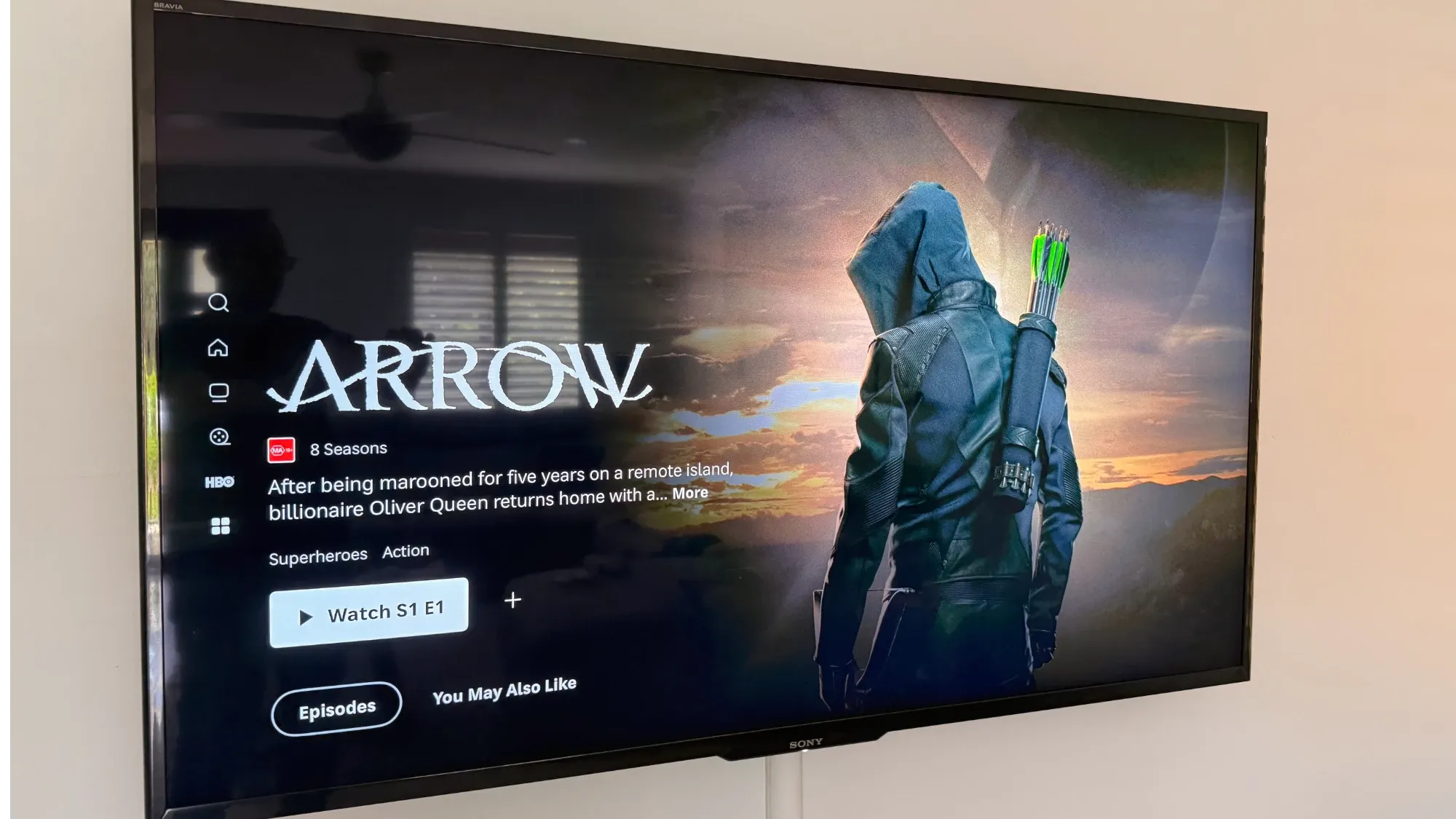 Getting ready to watch Arrow on Max