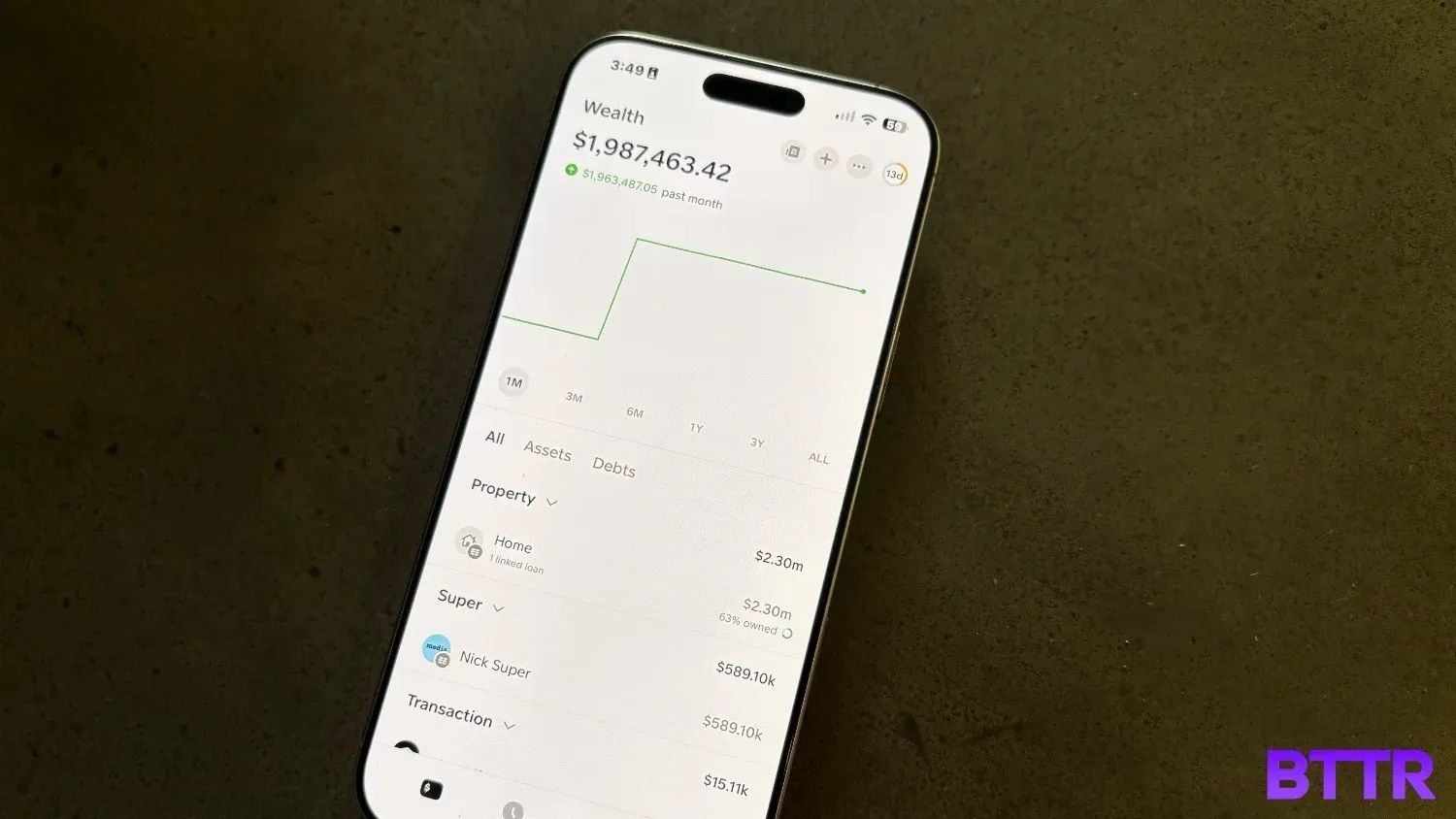The Gather app homescreen on an iPhone 16 Pro Max. All the numbers are fake BTW