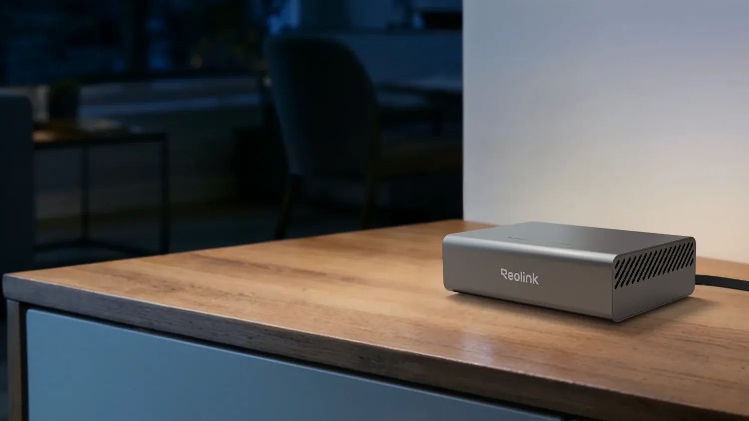 The Reolink AI box on a bench