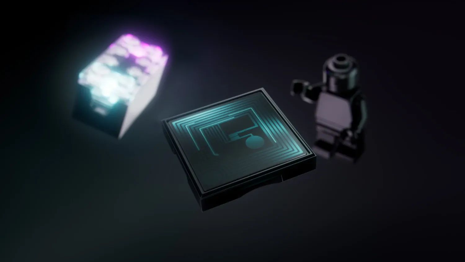 The new Lego Smart Tag with a Smart brick and minifigure in the background