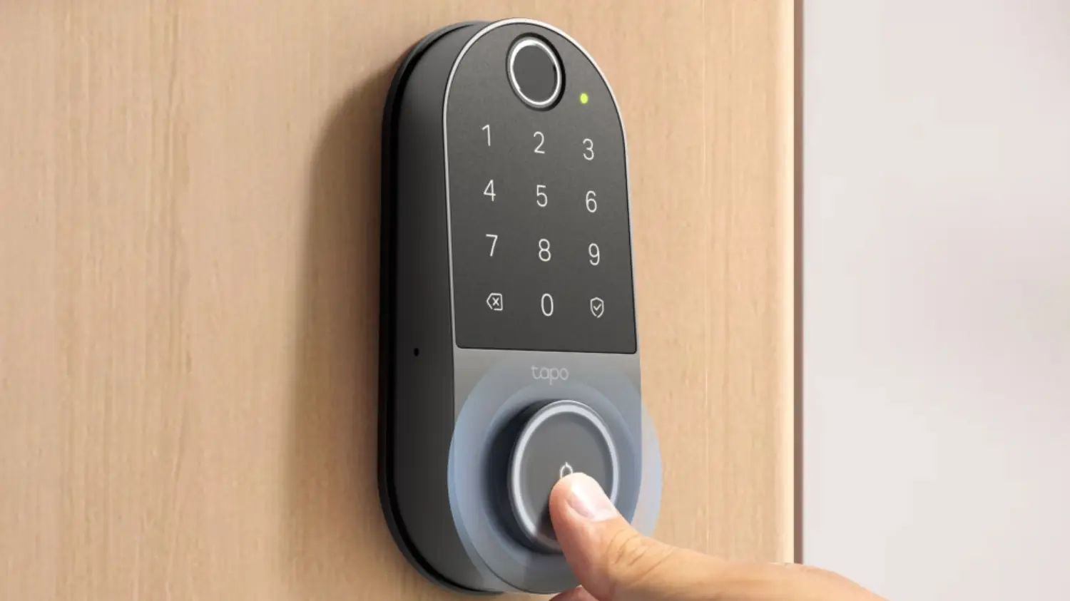 Someone pressing the doorbell on the TP link Tapo DL110