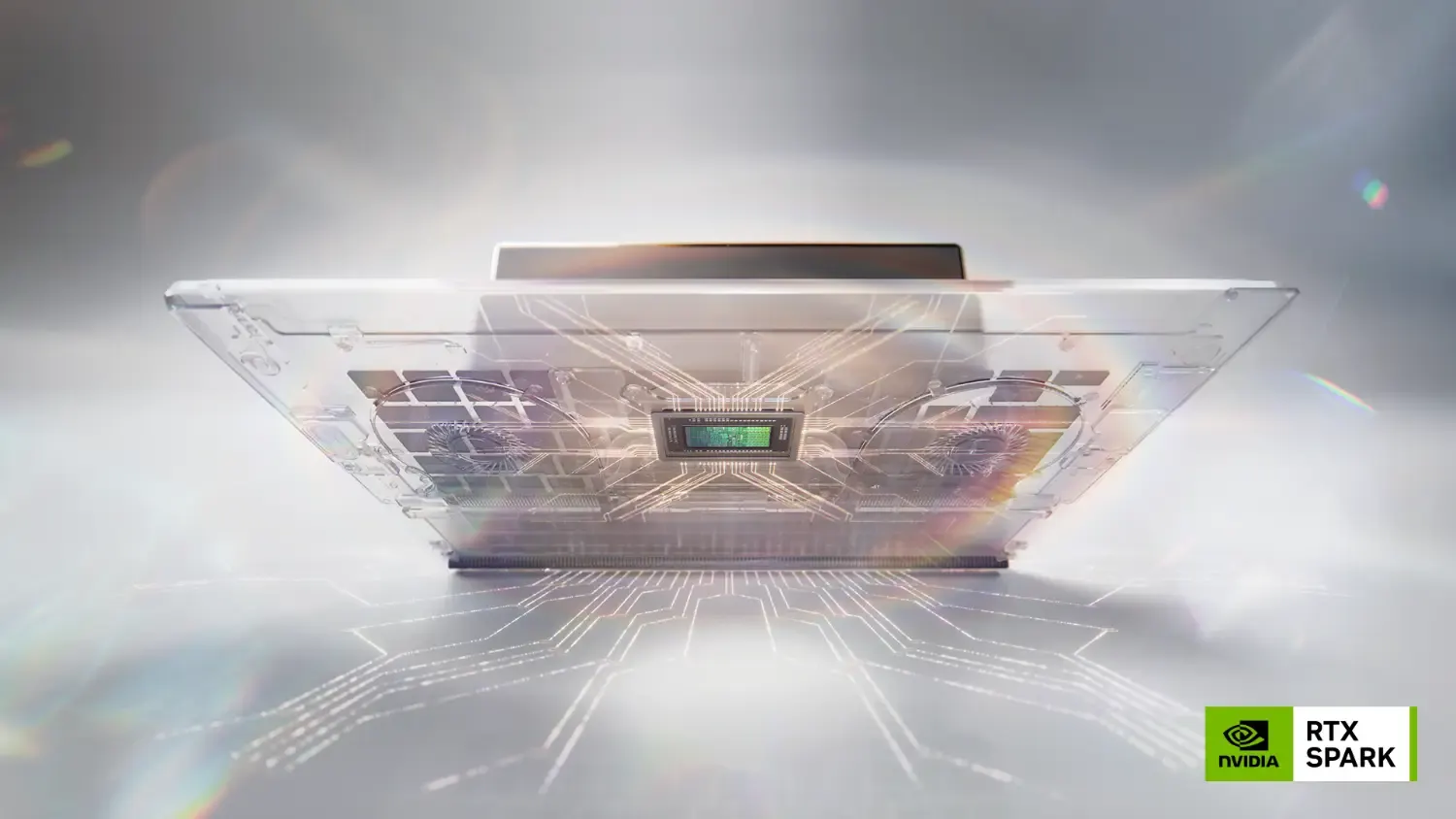 An stylised image of the NVIDA RTX Spark chip