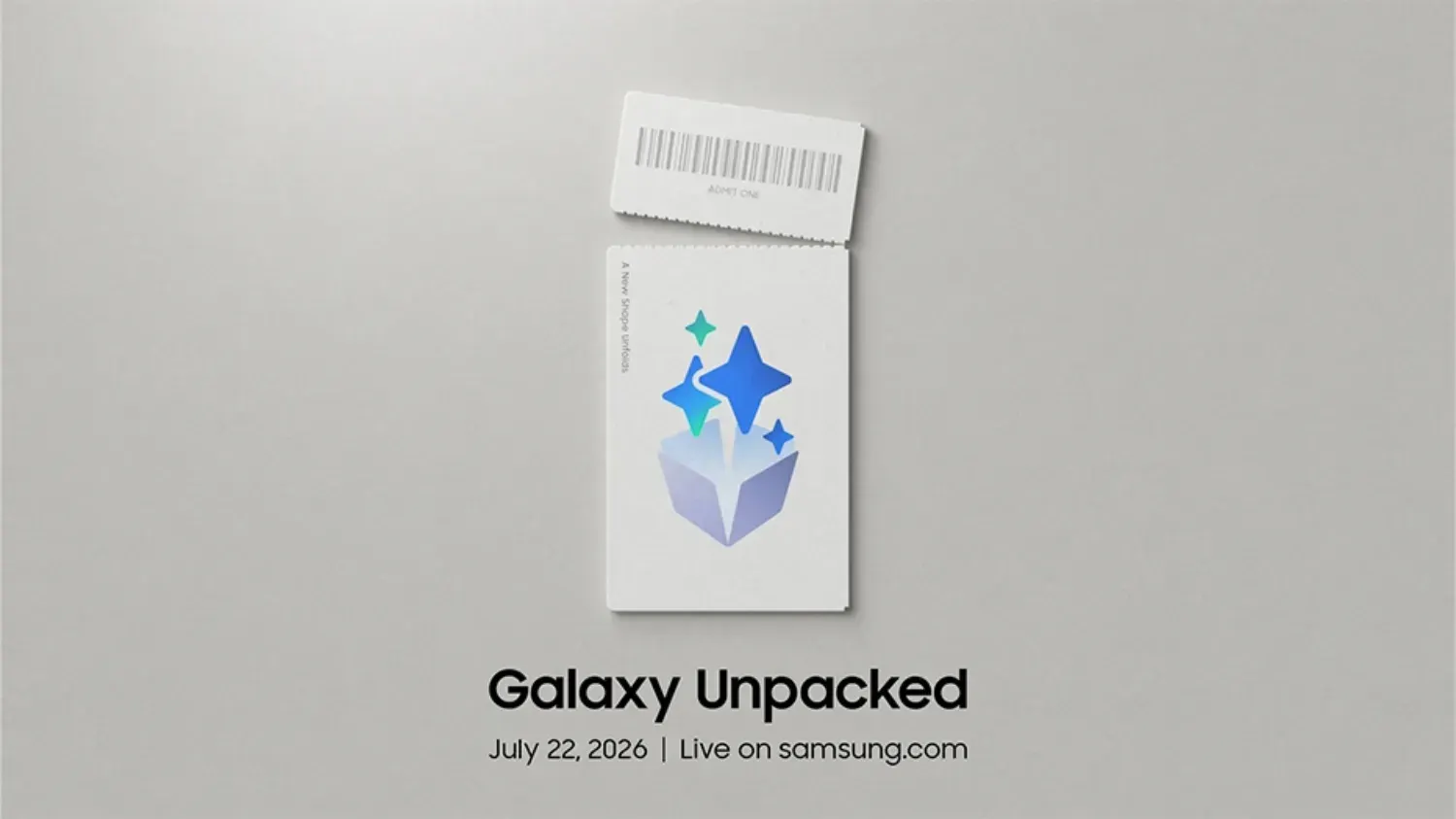 The Galaxy Unpacked invitation for July 22  2026