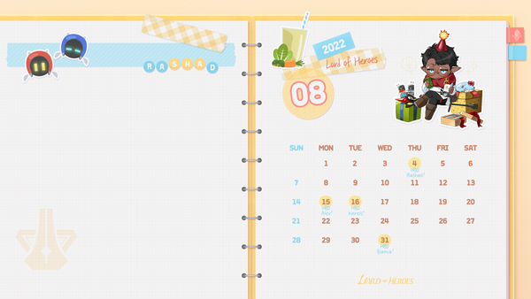 [Wallpaper] Lord of Heroes wallpapers for August has arrived!