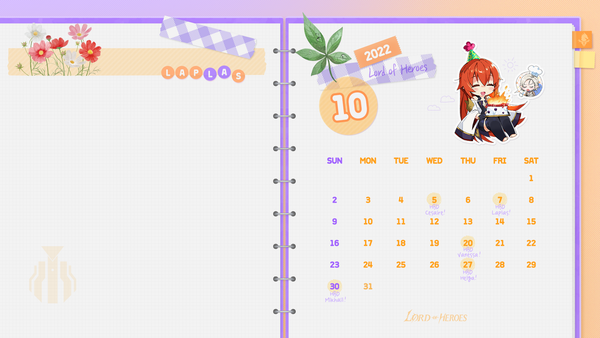 [Wallpaper] Lord of Heroes wallpapers for October has arrived! (revised)