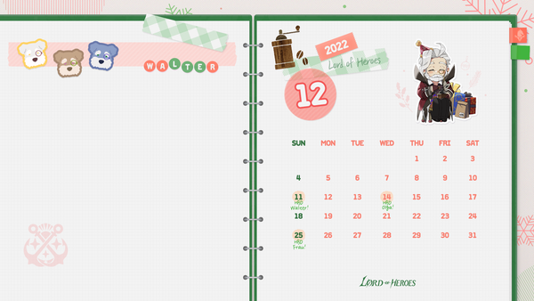 [Wallpaper] Lord of Heroes wallpapers for December has arrived!