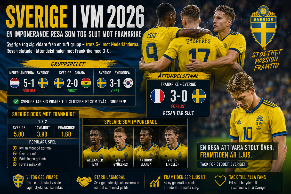 Sverige i VM 2026 – en imponerande resa som tog slut mot Frankrike