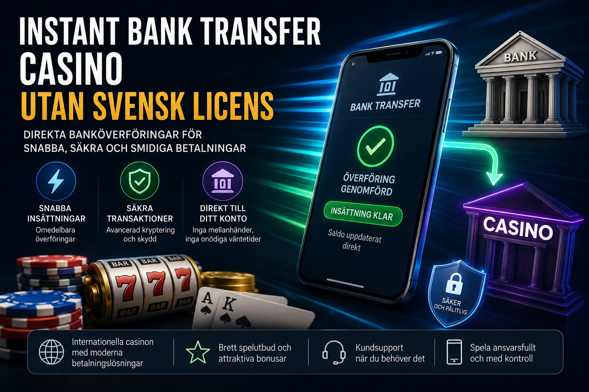 Instant Bank Transfer Casino Utan Svensk Licens – Därför Har Direkta Banköverföringar Blivit En Viktig Del Av Spelupplevelsen