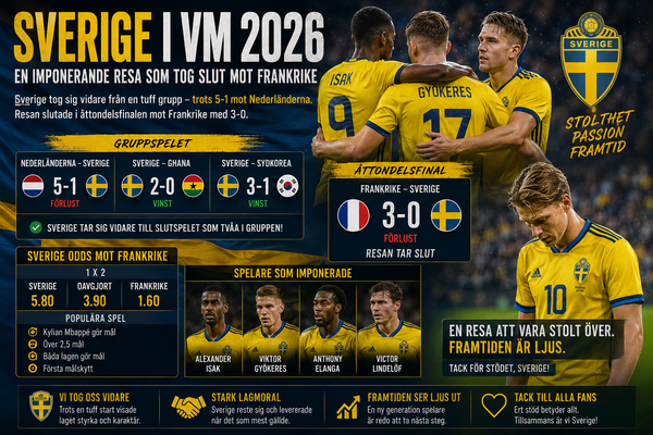 Sverige i VM 2026 – en imponerande resa som tog slut mot Frankrike