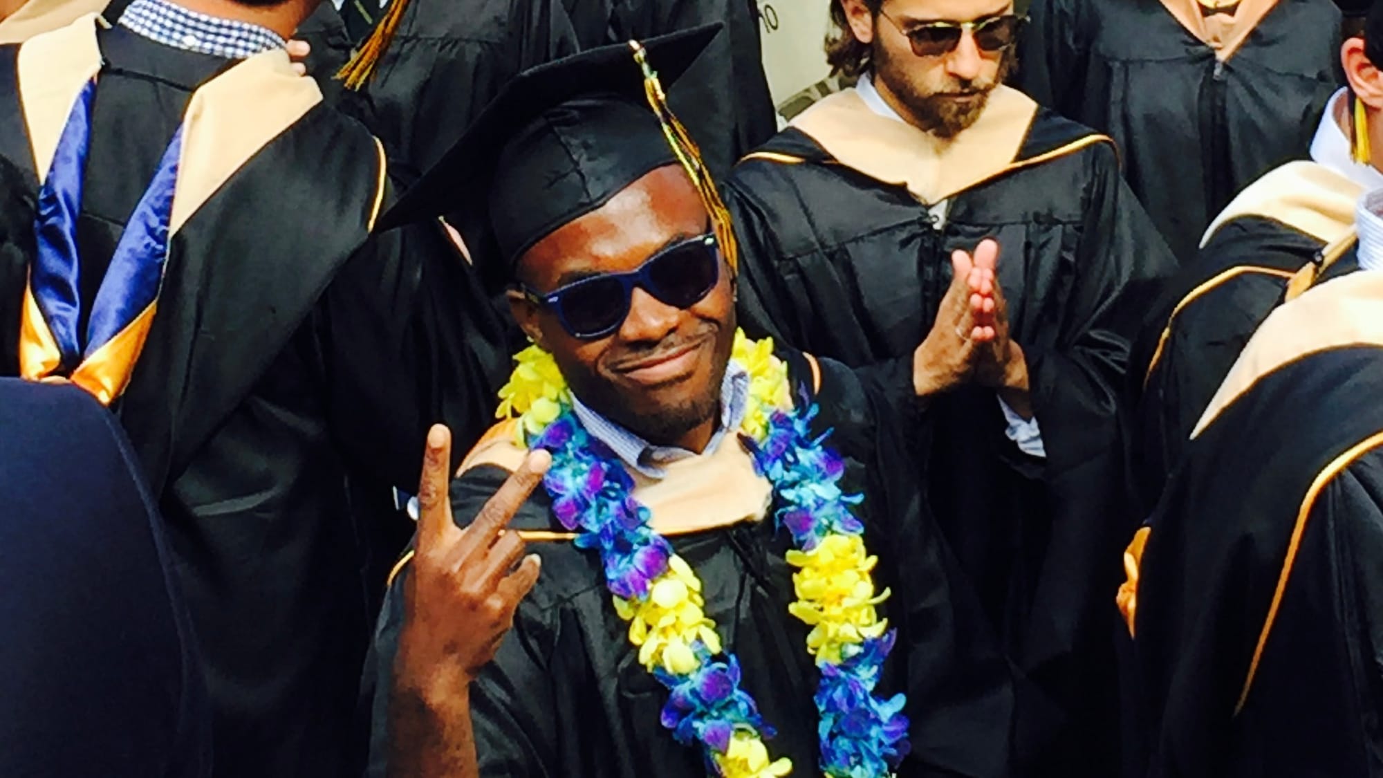 Ace on graduation day from UC Berkeley, Haas School of Business