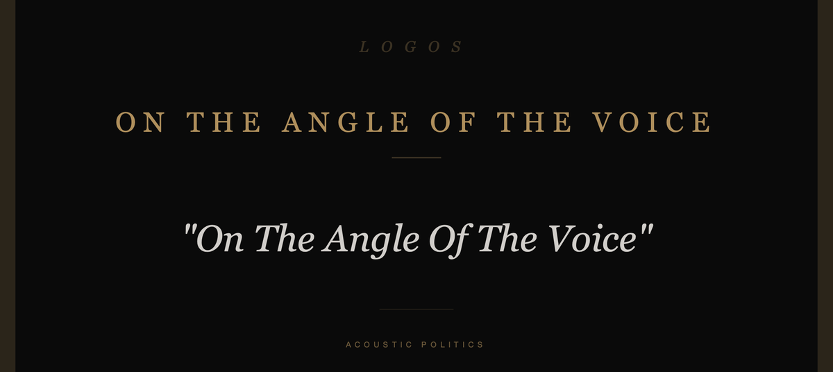 The Geometry of Utterance: An Analysis of "On The Angle Of The Voice"