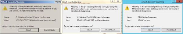 Disabling Security warning for Attach to process in Visual Studio 2010, 2013 and 2015