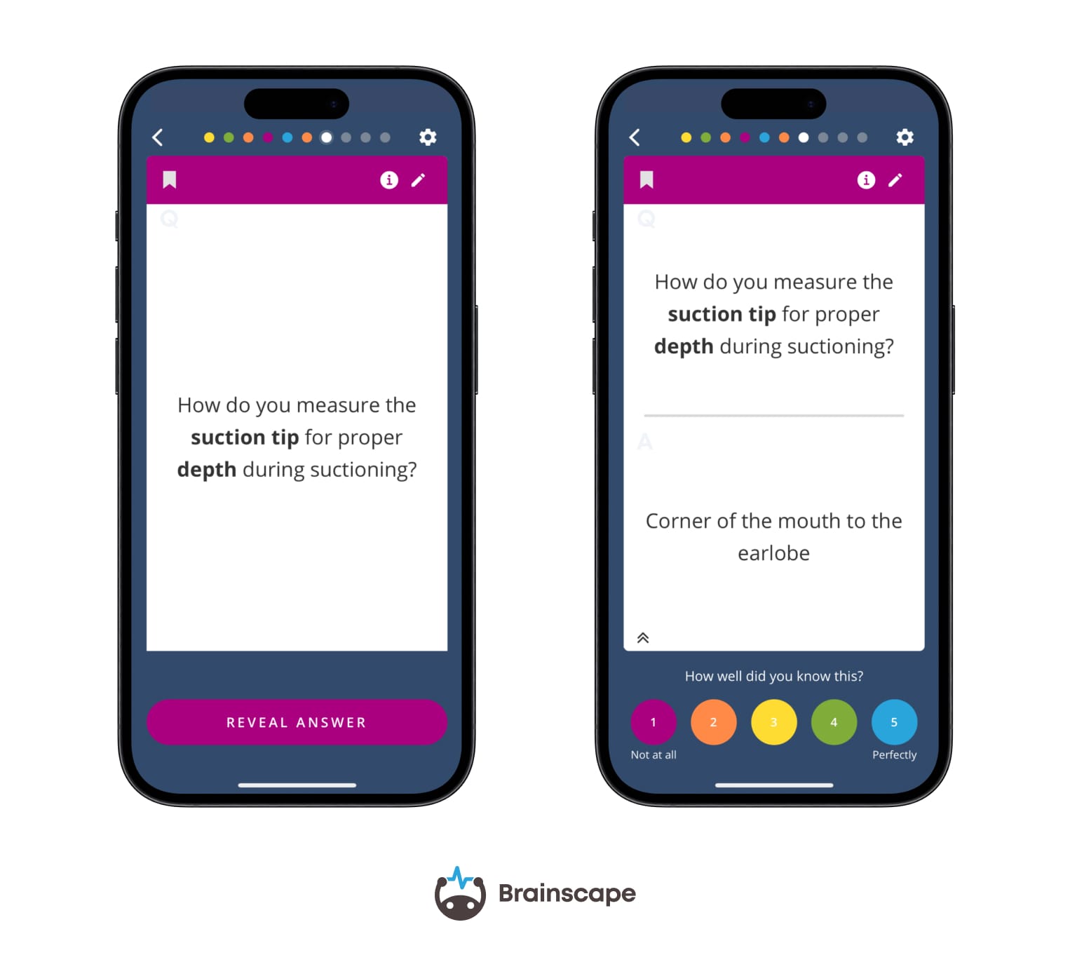 Example of a flashcard question-and-answer pair in Brainscape's NREMT Paramedic study app