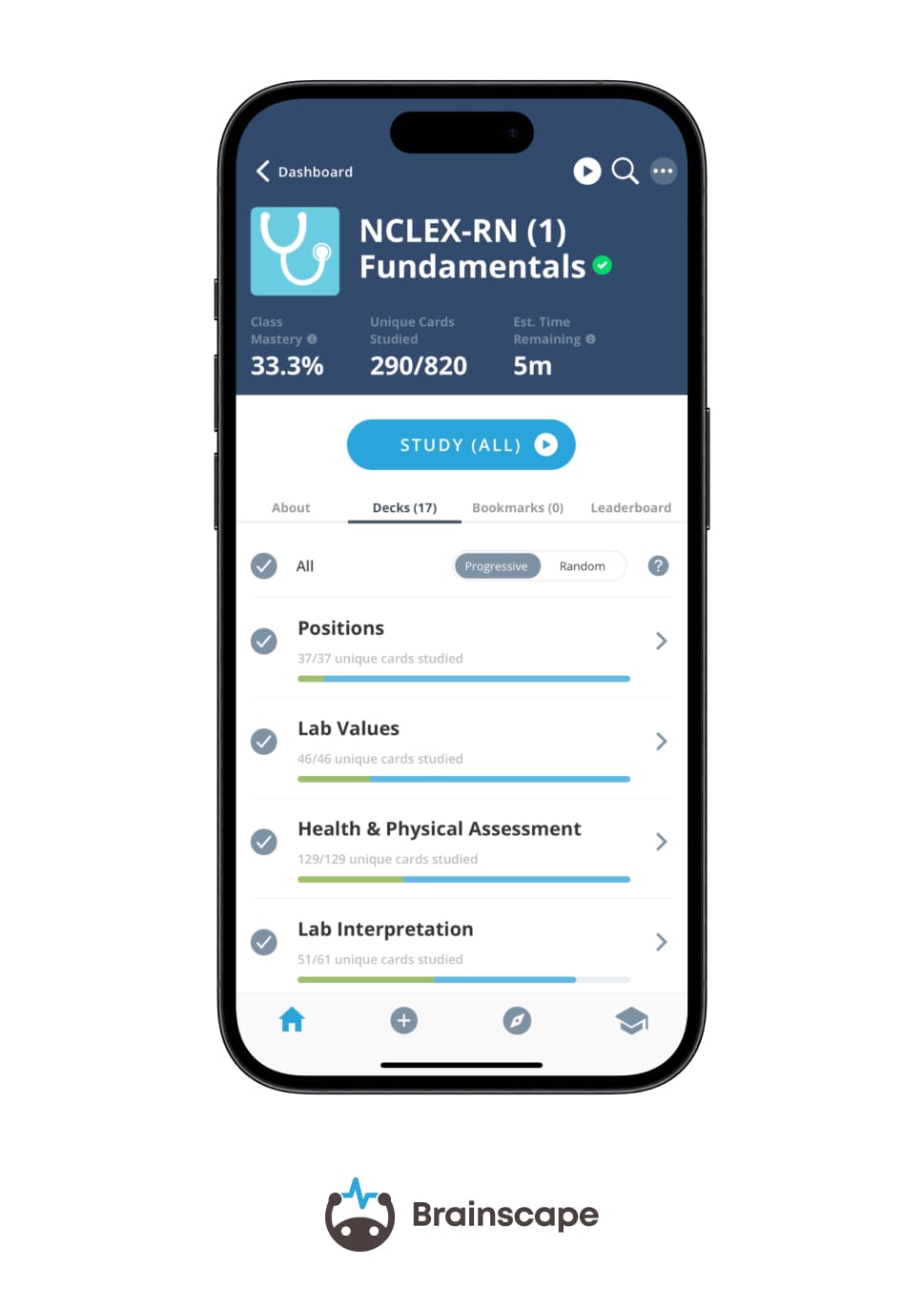Brainscape's NCLEX Nursing study app Brainscape's NCLEX nursing study app