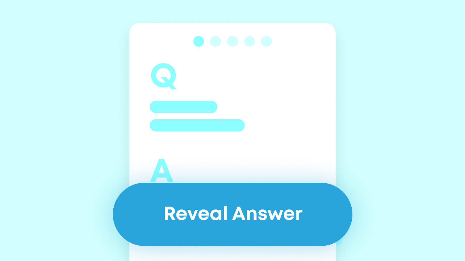 A digital flashcard with "reveal answer" button