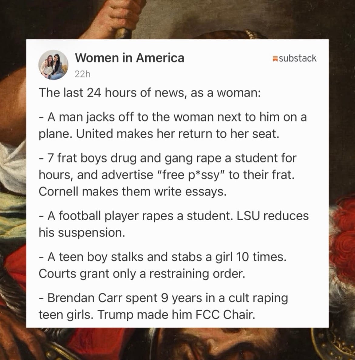 Five facts about women in the U.S. being subjected to abuse and rape while men facing little to no consequences for being abusers and rapists.
