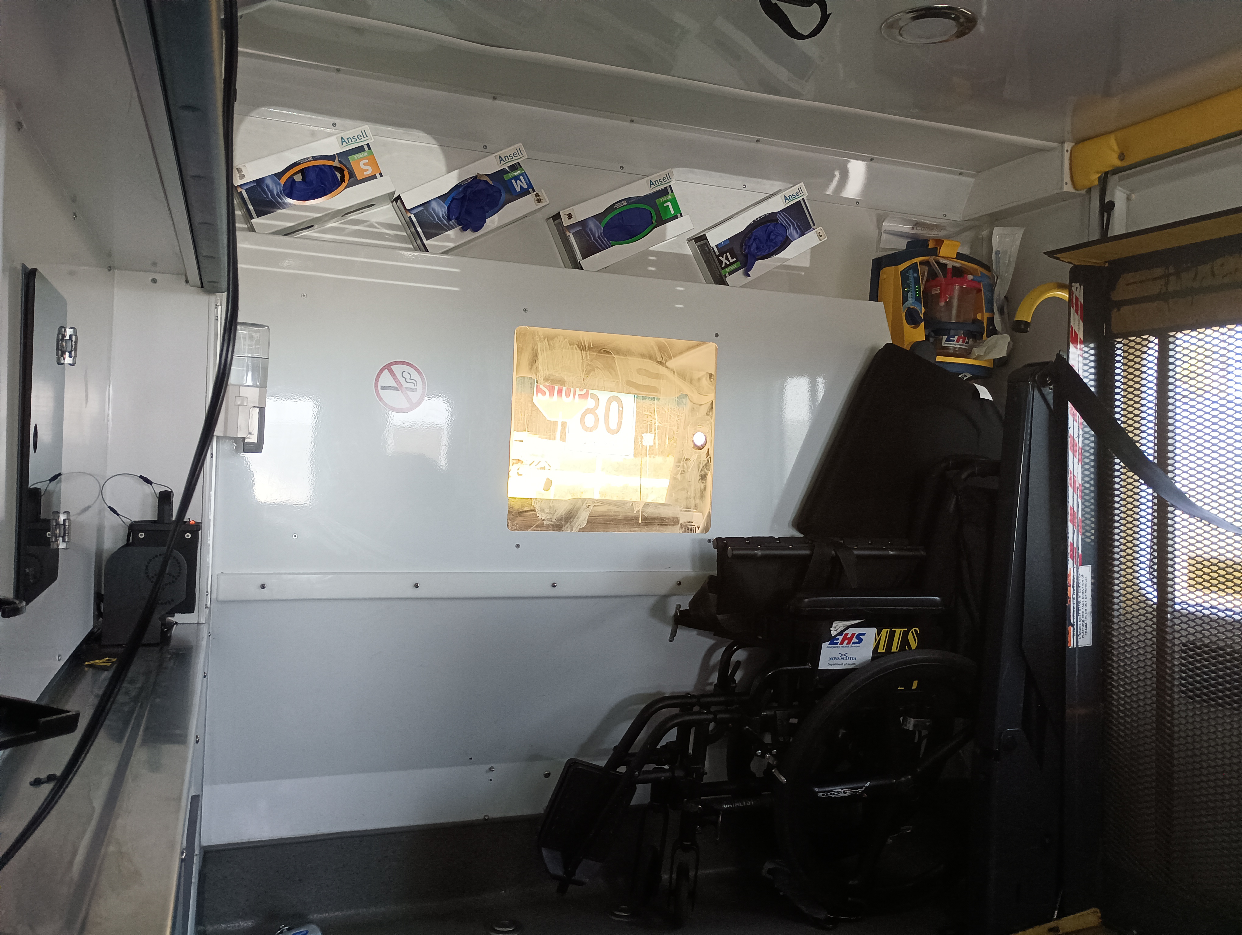Inside ambulance