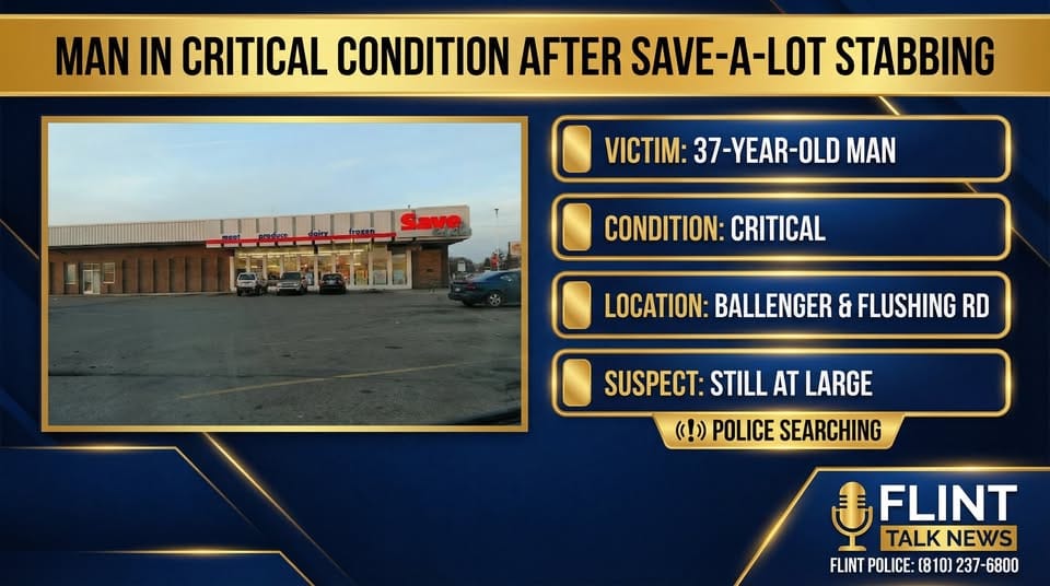 Man stabbed inside Flint Save A Lot suspect still on the run as police search continues