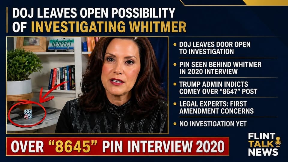 DOJ Leaves Open Possibility of Investigating Whitmer for 8645 Pin from 2020 Interview