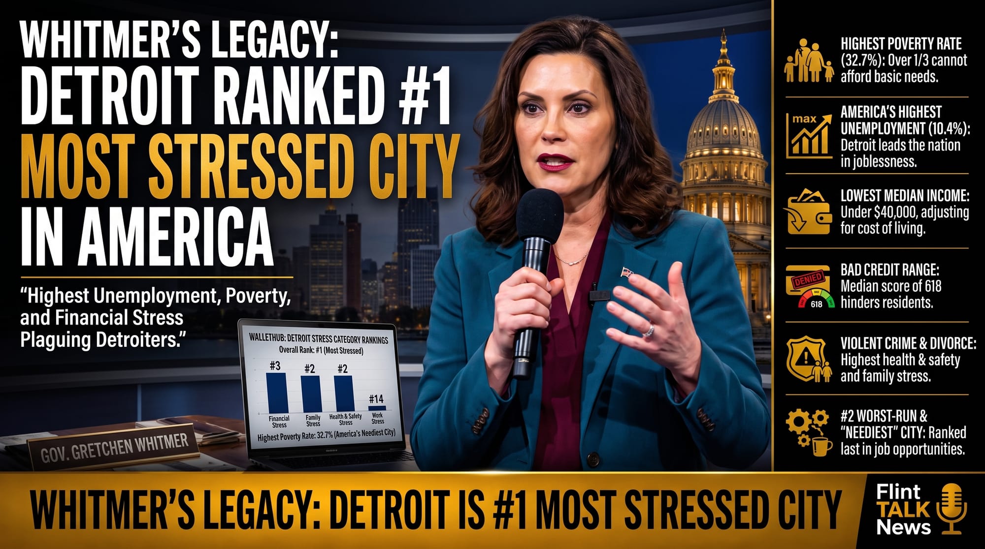 Detroit Ranked America's Most Stressed City as New Report Highlights Economic and Safety Challenges