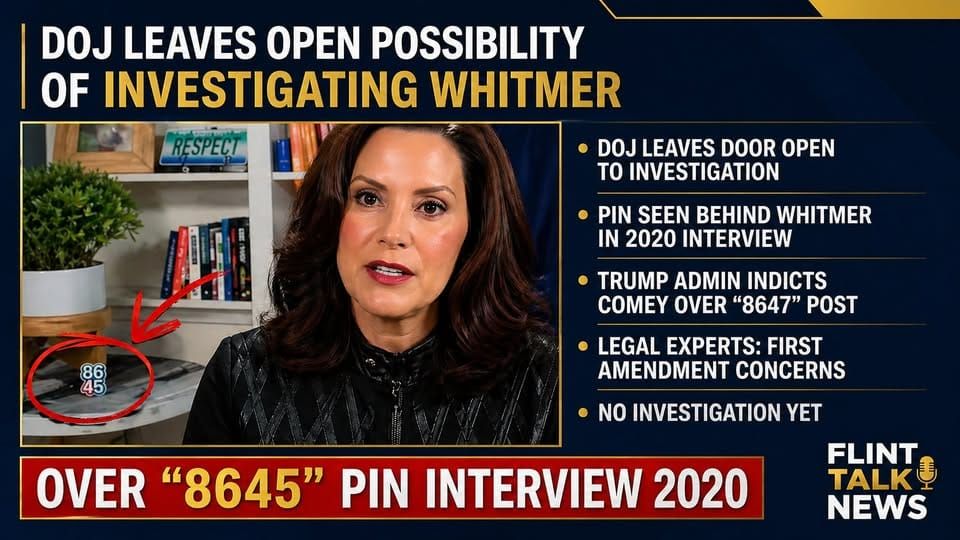 DOJ Leaves Open Possibility of Investigating Whitmer for 8645 Pin from 2020 Interview