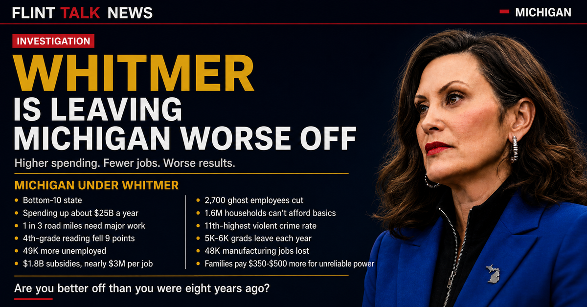 Whitmer Will Leave Michigan Worse Off Than She Found It