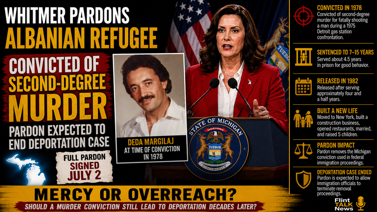 Whitmer Pardons Albanian Refugee Convicted of Murder, Likely Ending Deportation Case
