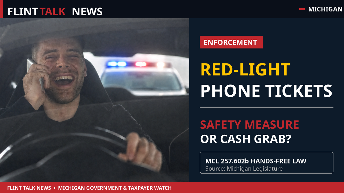 Michigan Can Fine You $100 for Holding Your Phone at a Red Light. Is It About Safety or Money?
