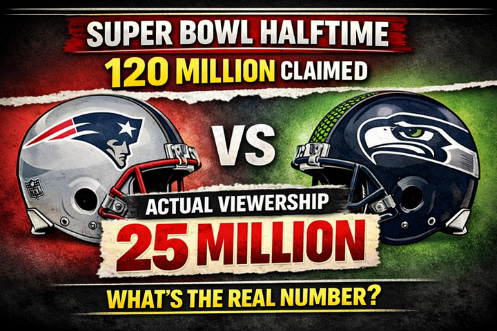 Super Bowl Halftime Media Claimed 120 Million Actual Viewership About 25 Million
