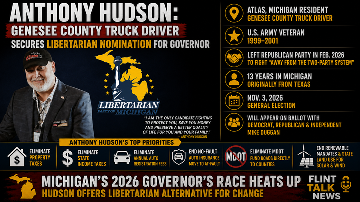 Anthony Hudson: Genesee County Truck Driver Secures Libertarian Nomination for Governor