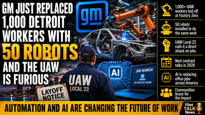 GM Replaces 1,000 Detroit Workers With 50 Robots as Automation Reshapes Michigan Manufacturing