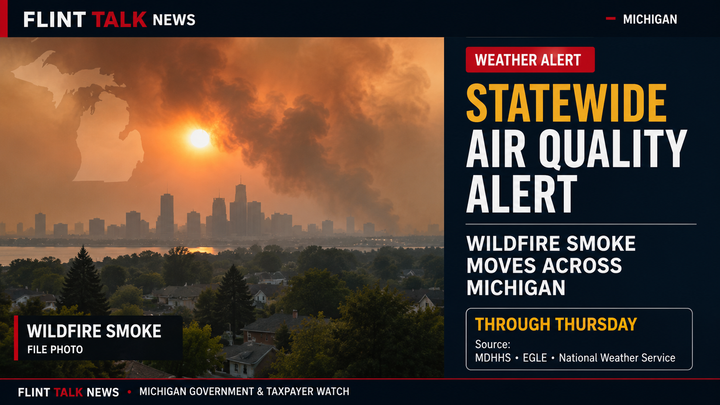 Michigan Issues Statewide Air Quality Alert as Wildfire Smoke Moves Across the State