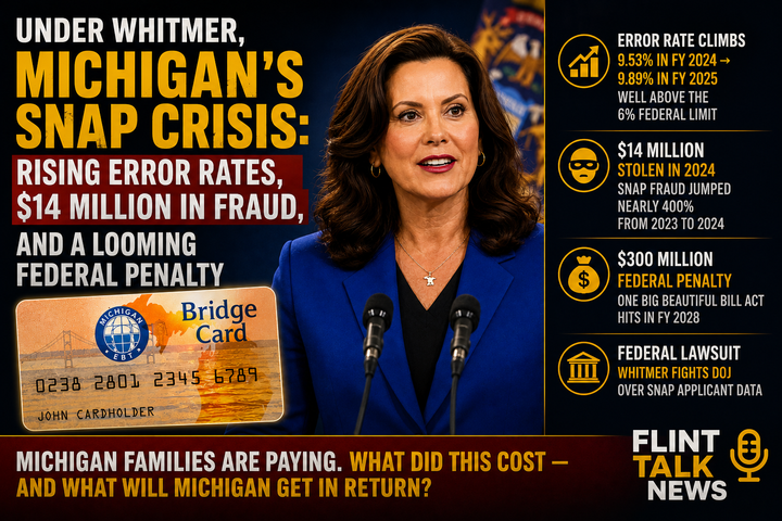 Under Whitmer, Michigan's SNAP Crisis: Rising Error Rates, $14 Million in Fraud, and a Looming Federal Penalty