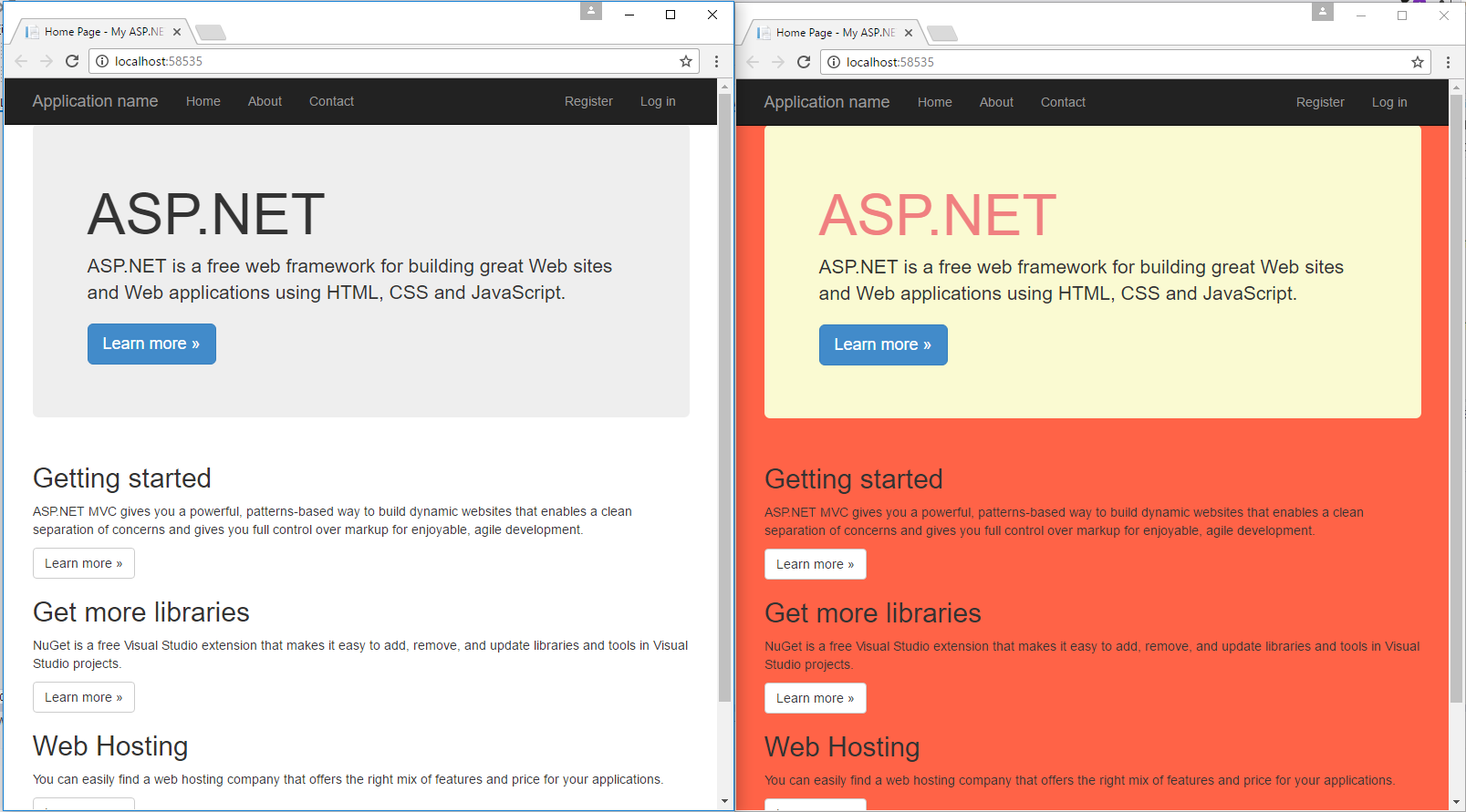 Before and after bundle in a default ASP.NET MVC application