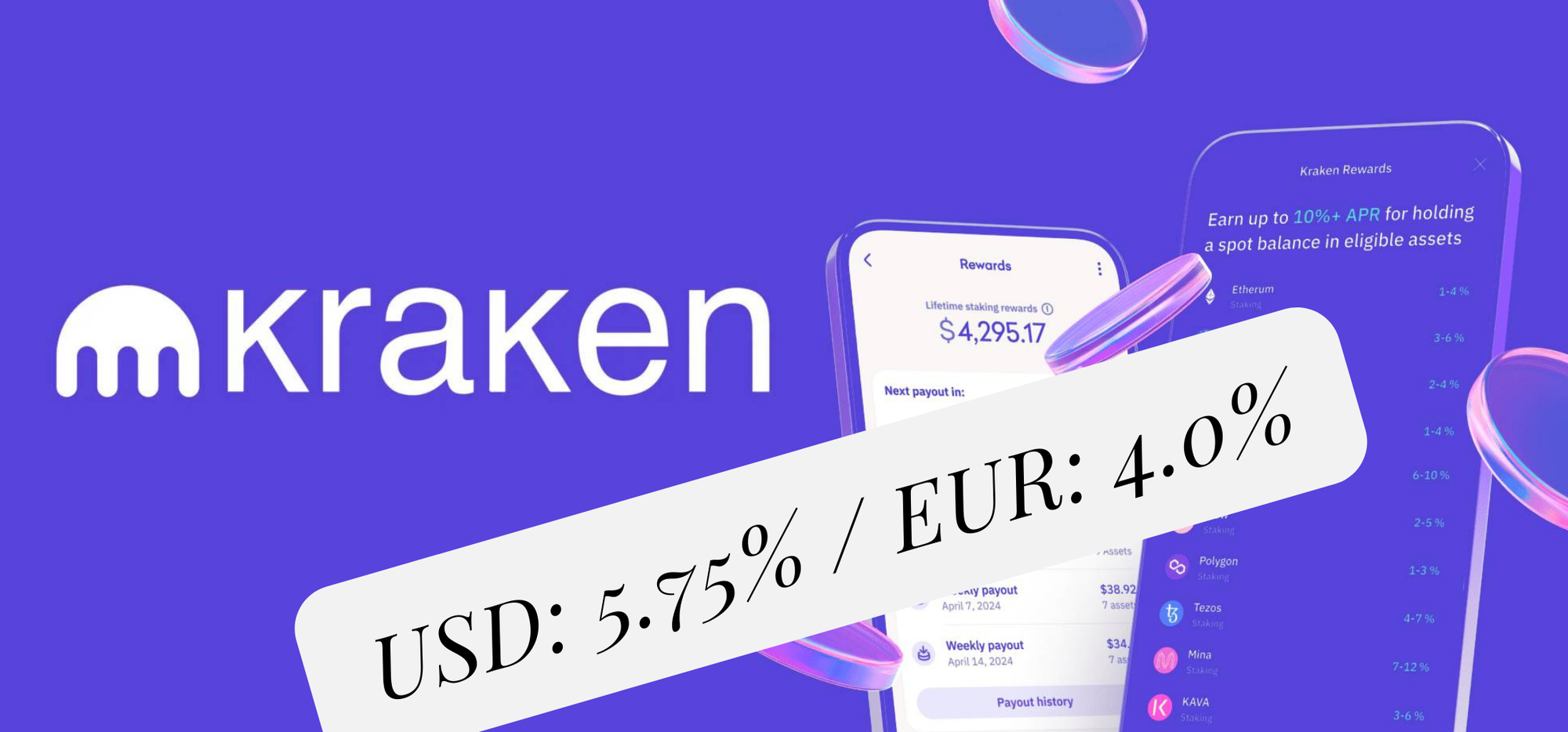 Kraken: USD/EUR mit Zinsen von 5.75%/4%  p.a.
