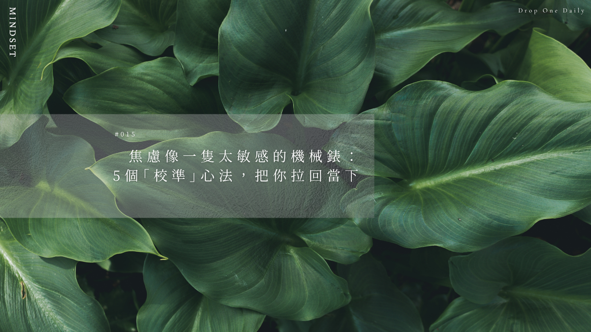 週一 #015｜焦慮像一隻太敏感的機械錶：5 個「校準」心法，把你拉回當下