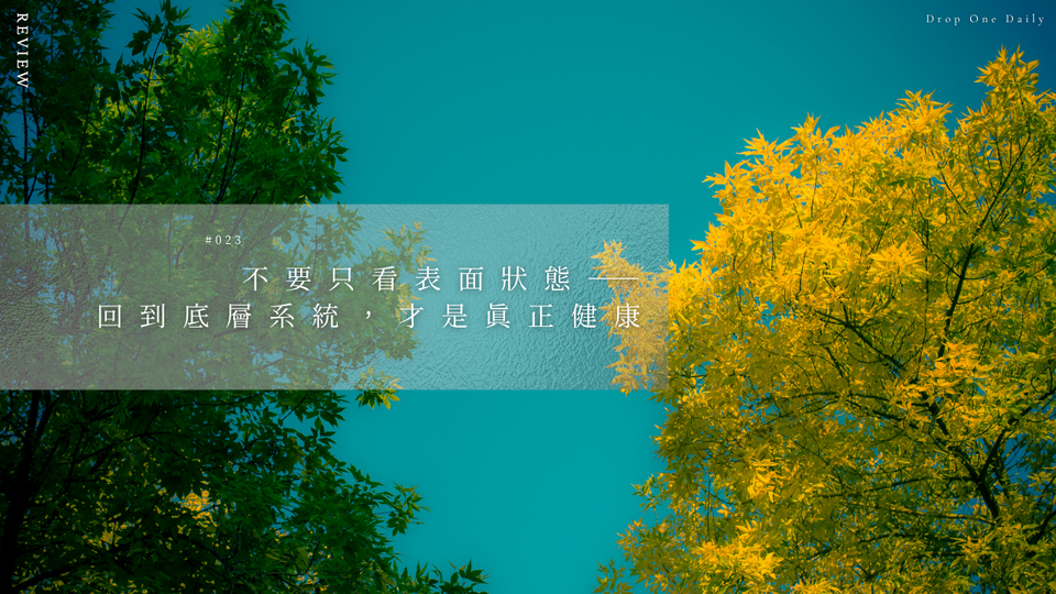 週五 #023｜不要只看表面狀態——回到底層系統，才是真正健康