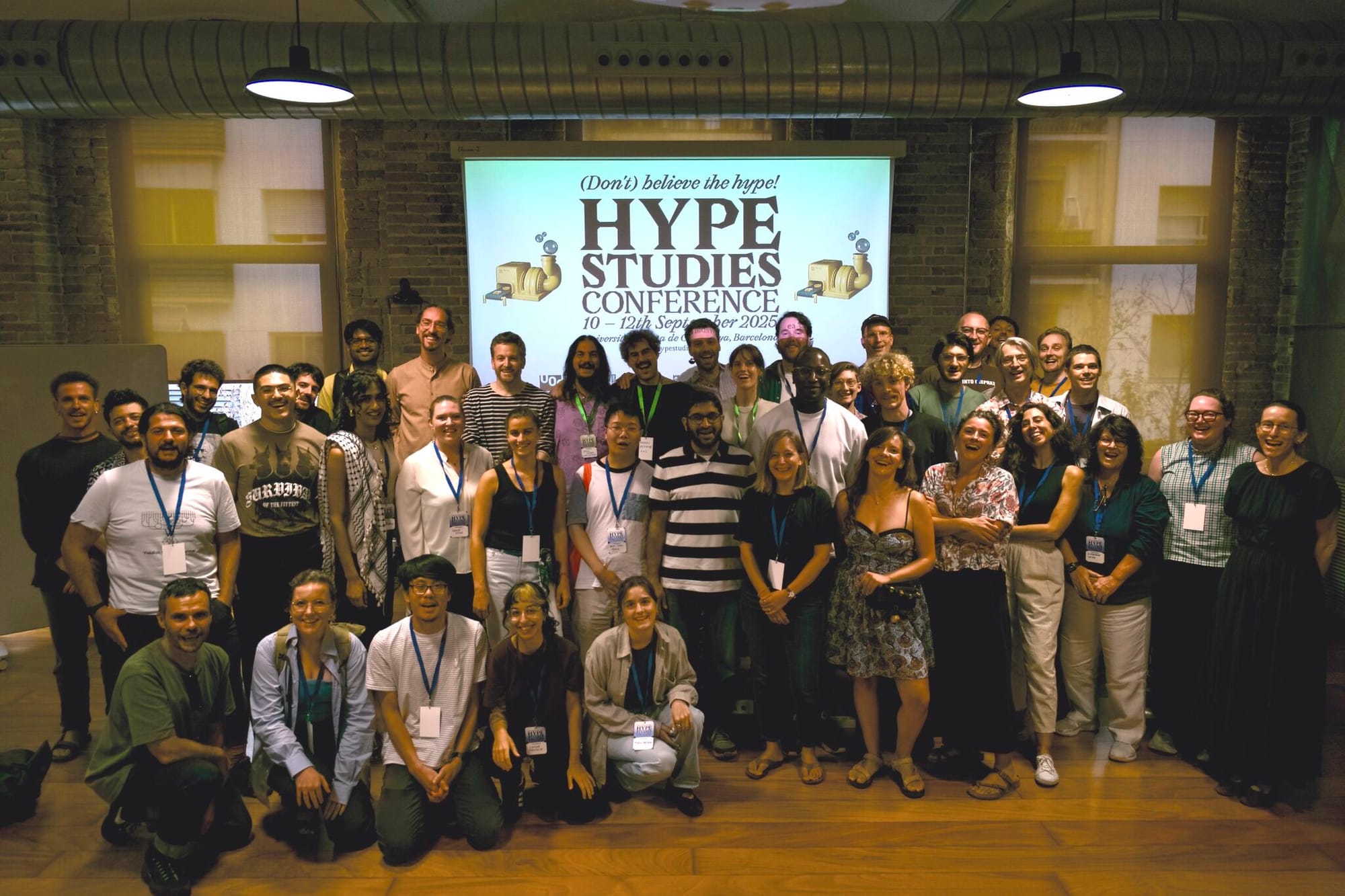 Photo of the attendees at the first Hype Studies conference in Barcelona