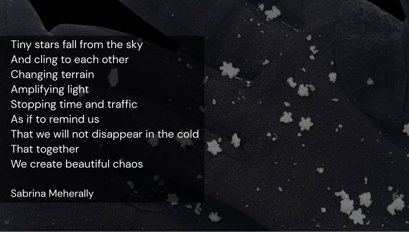 Untitled poem written by Sabrina Meherally, a decolonial design researcher