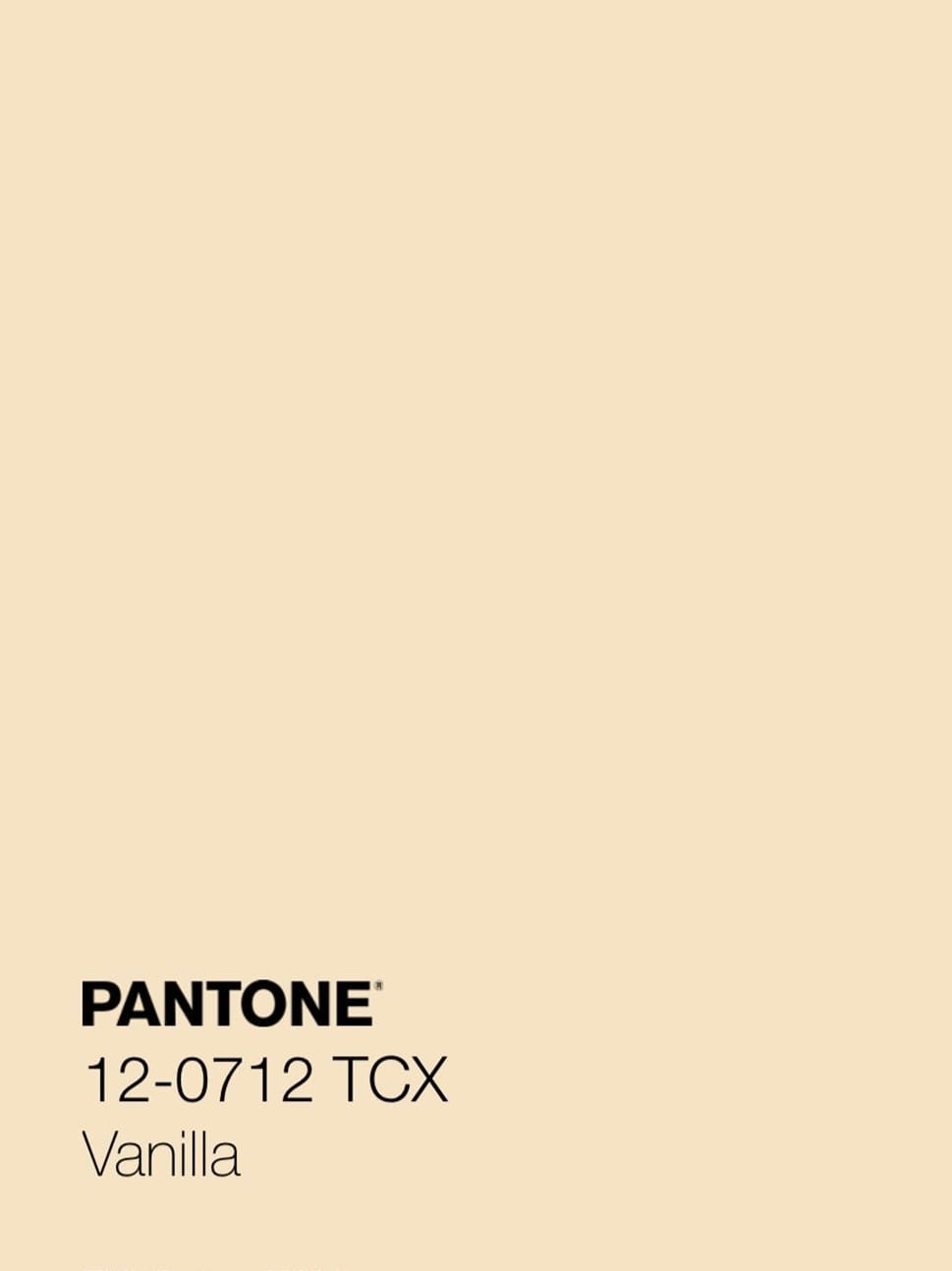 Pantone colour card for 12-0712 TCX Vanilla.